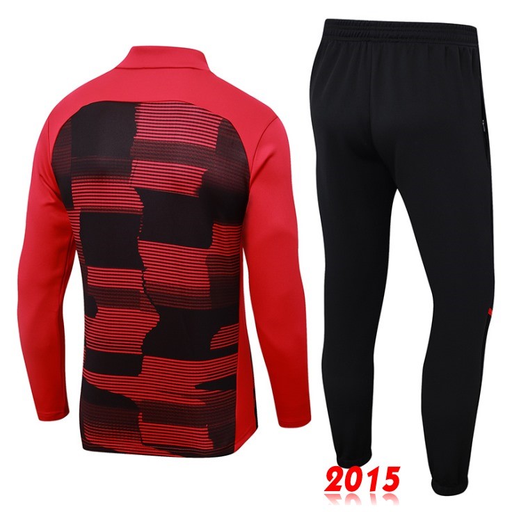 Maillot De Foot Ensemble Complet Sudadera Entrainement AC Milan 24/25 Rojo I Noir