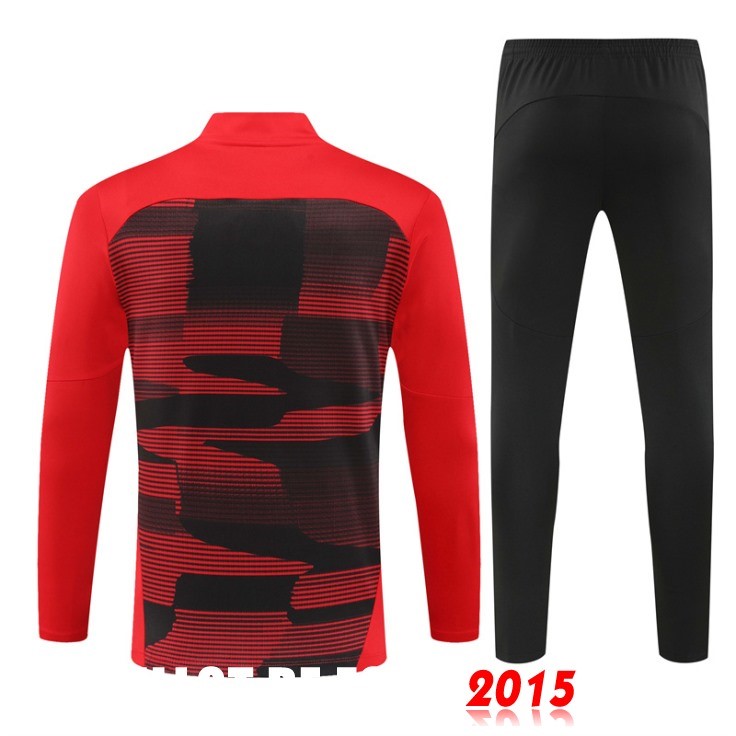 Maillot De Foot Ensemble Complet Sudadera Entrainement AC Milan 24/25 Rojo Noir