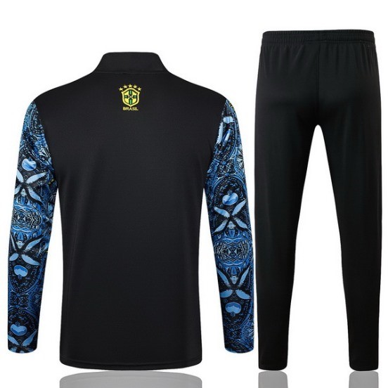 Maillot De Foot Ensemble Complet Sudadera Entrainement Brésil 2024 Gris Noir