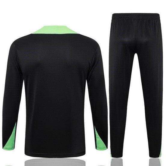 Maillot De Foot Ensemble Complet Sudadera Entrainement Brésil 2024 Noir Vert