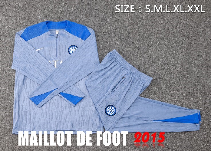 Maillot De Foot Ensemble Complet Sudadera Entrainement Inter Milan 24/25 Bleu Clair