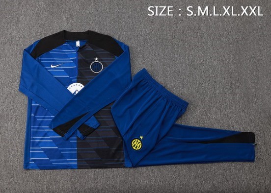 Maillot De Foot Ensemble Complet Sudadera Entrainement Inter Milan 24/25 Bleu Noir