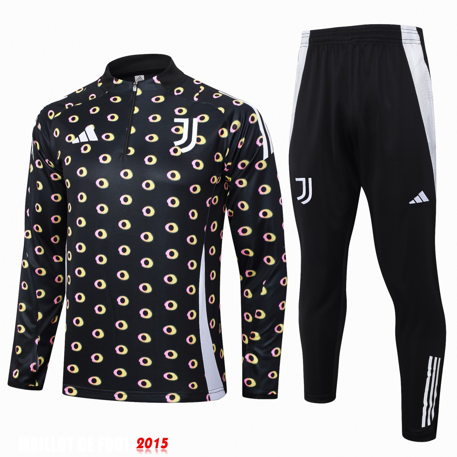 Maillot De Foot Ensemble Complet Sudadera Entrainement Juventus 24/25 Noir Blanc