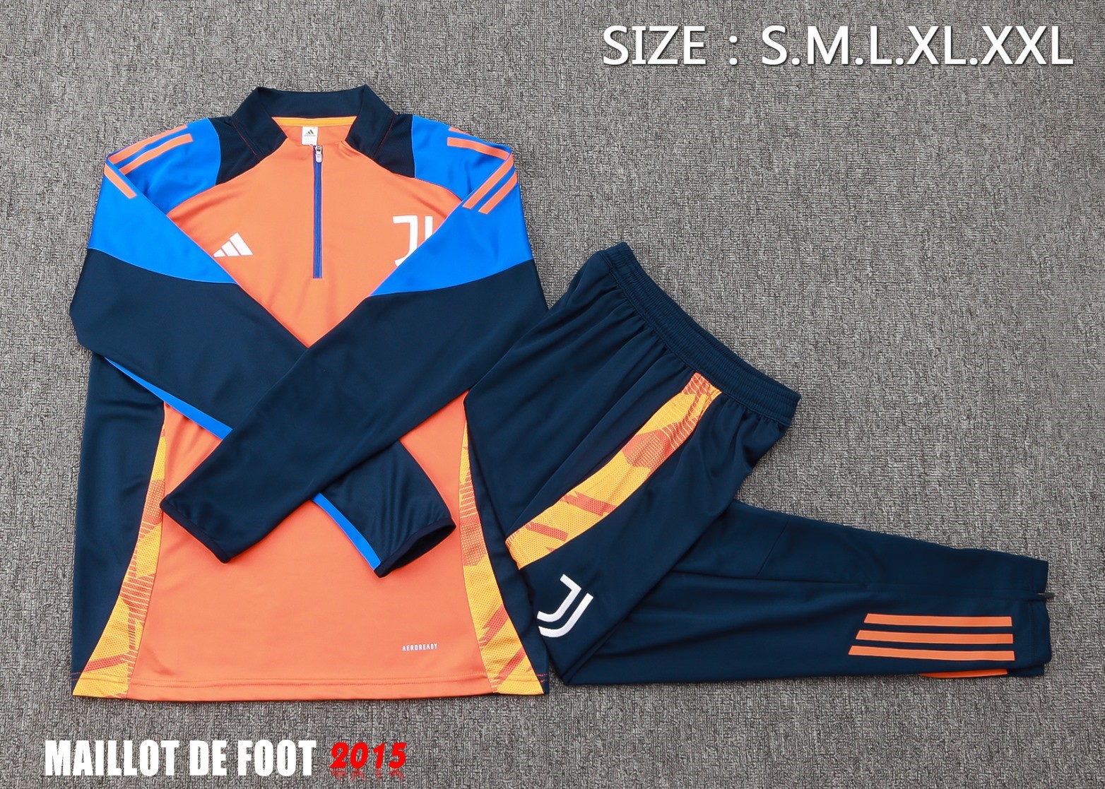 Maillot De Foot Ensemble Complet Sudadera Entrainement Juventus 24/25 Orange Bleu