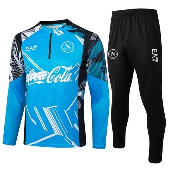 Maillot De Foot Ensemble Complet Sudadera Entrainement Napoli 24/25 Bleu Noir