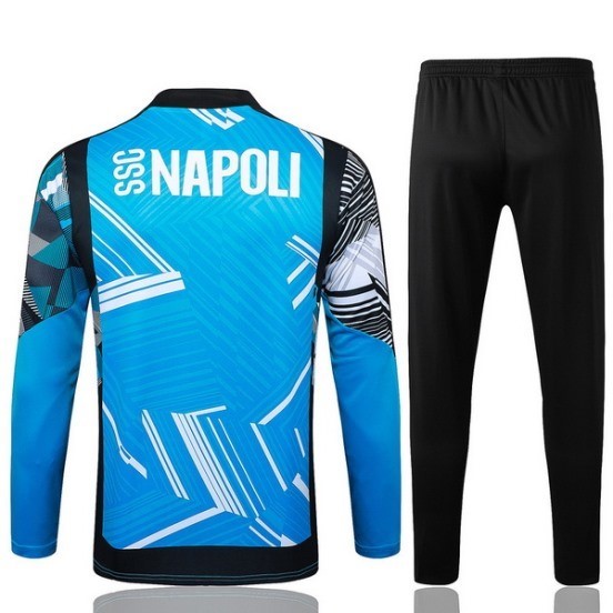Maillot De Foot Ensemble Complet Sudadera Entrainement Napoli 24/25 Bleu Noir