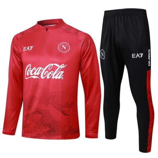 Maillot De Foot Ensemble Complet Sudadera Entrainement Napoli 24/25 Rojo Noir