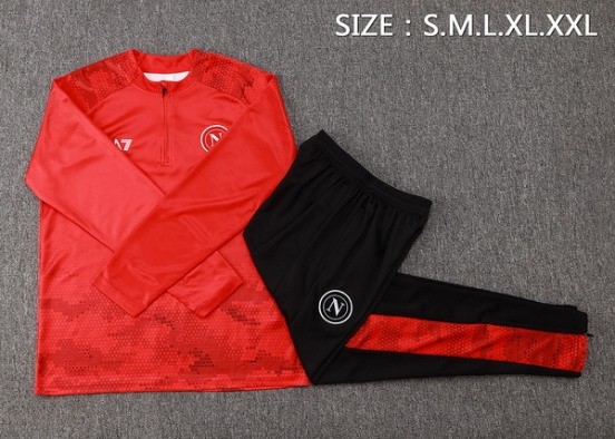 Maillot De Foot Ensemble Complet Sudadera Entrainement Napoli 24/25 Rojo Noir