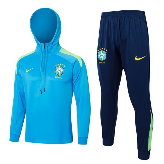 Maillot De Foot Ensemble Complet Veste Con Capucha Brésil 2024 Bleu I Vert