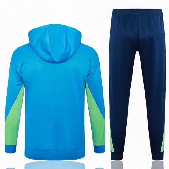 Maillot De Foot Ensemble Complet Veste Con Capucha Brésil 2024 Bleu Vert