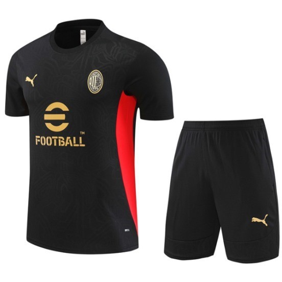 Maillot De Foot Entrainement Ensemble Complet AC Milan 24/25 Noir I Rojo Maillot De Foot Entrainement Ensemble Complet AC Milan 24/25 Noir I Rojo
