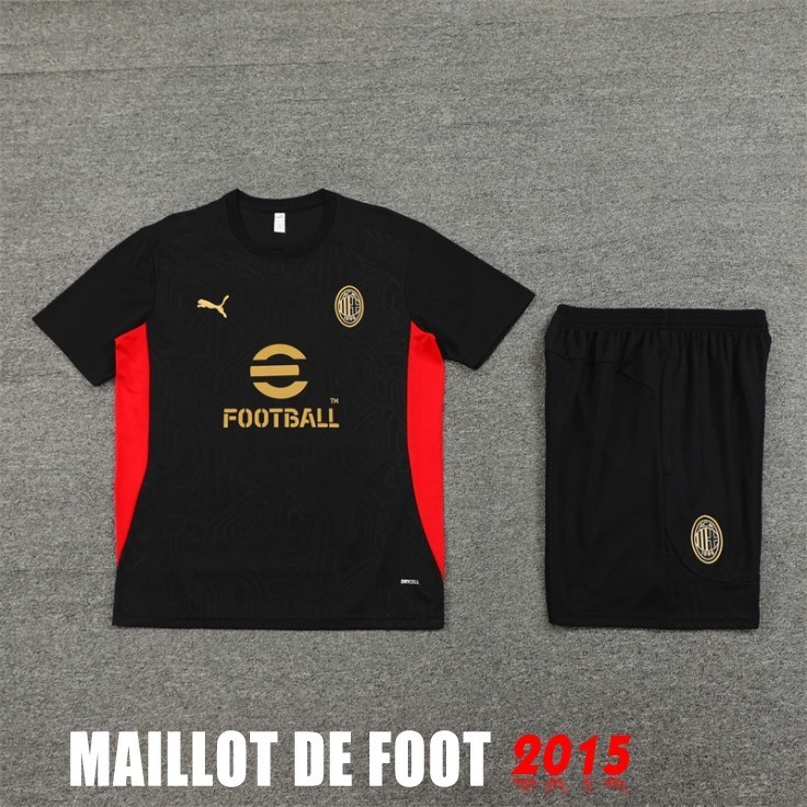 Maillot De Foot Entrainement Ensemble Complet AC Milan 24/25 Noir I Rojo