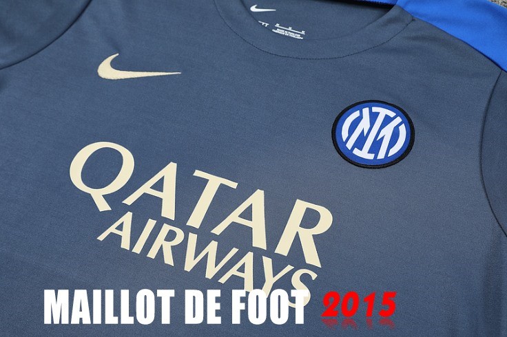 Maillot De Foot Entrainement Ensemble Complet Inter Milan 24/25 Gris Bleu