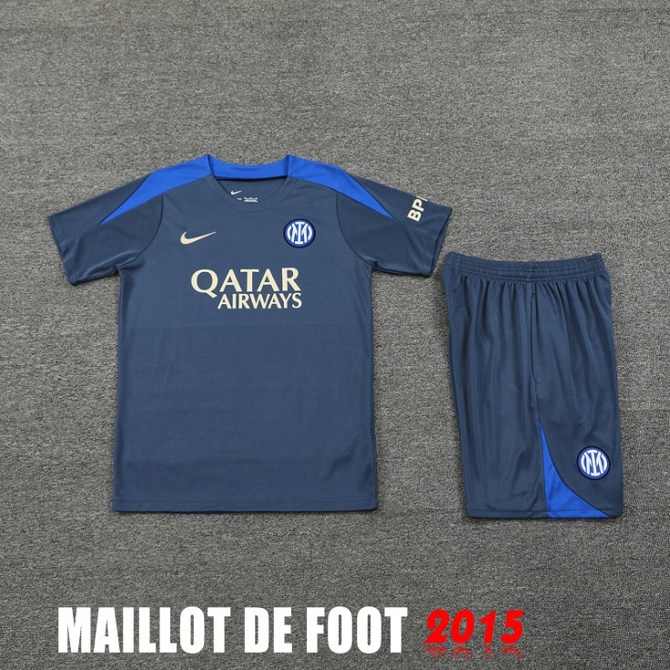 Maillot De Foot Entrainement Ensemble Complet Inter Milan 24/25 Gris Bleu