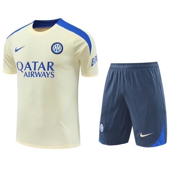 Maillot De Foot Entrainement Ensemble Complet Inter Milan 24/25 Jaune Gris