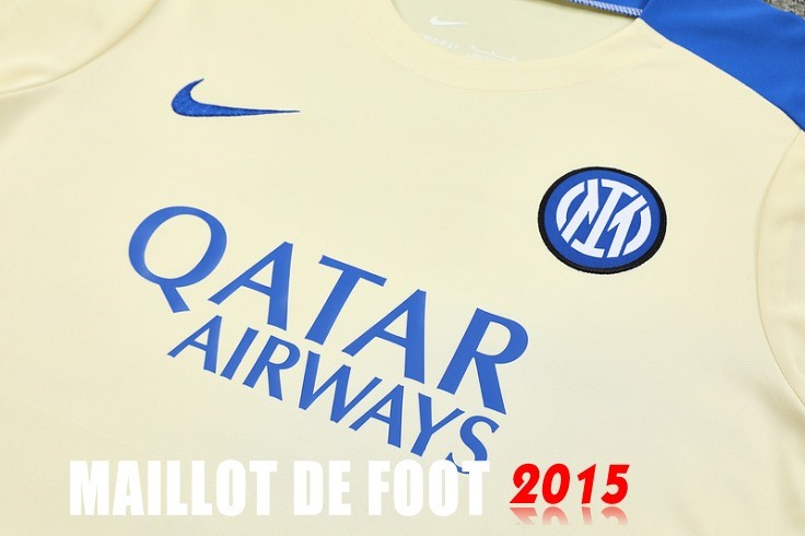 Maillot De Foot Entrainement Ensemble Complet Inter Milan 24/25 Jaune Gris