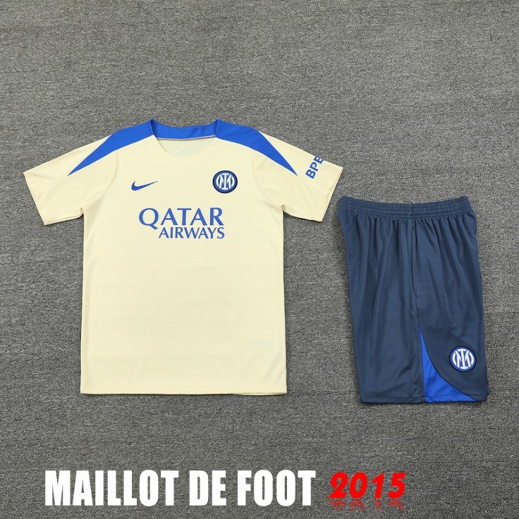 Maillot De Foot Entrainement Ensemble Complet Inter Milan 24/25 Jaune Gris