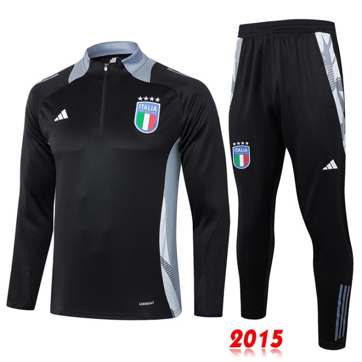 Maillot De Foot Entrainement Ensemble Complet Italie 2024 Noir Gris