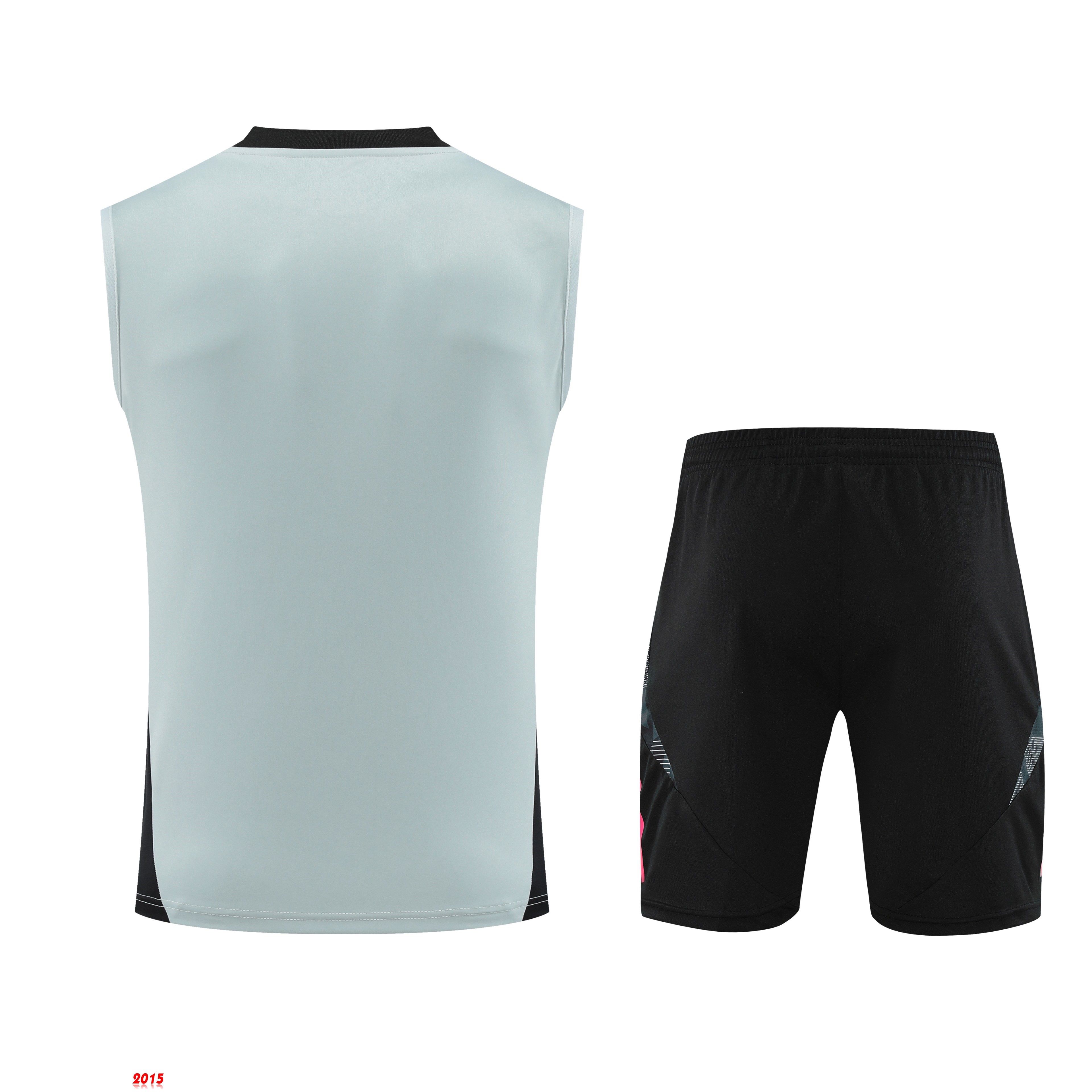 Maillot De Foot Entrainement Sans Manches Ensemble Complet Juventus 24/25 Gris Noir
