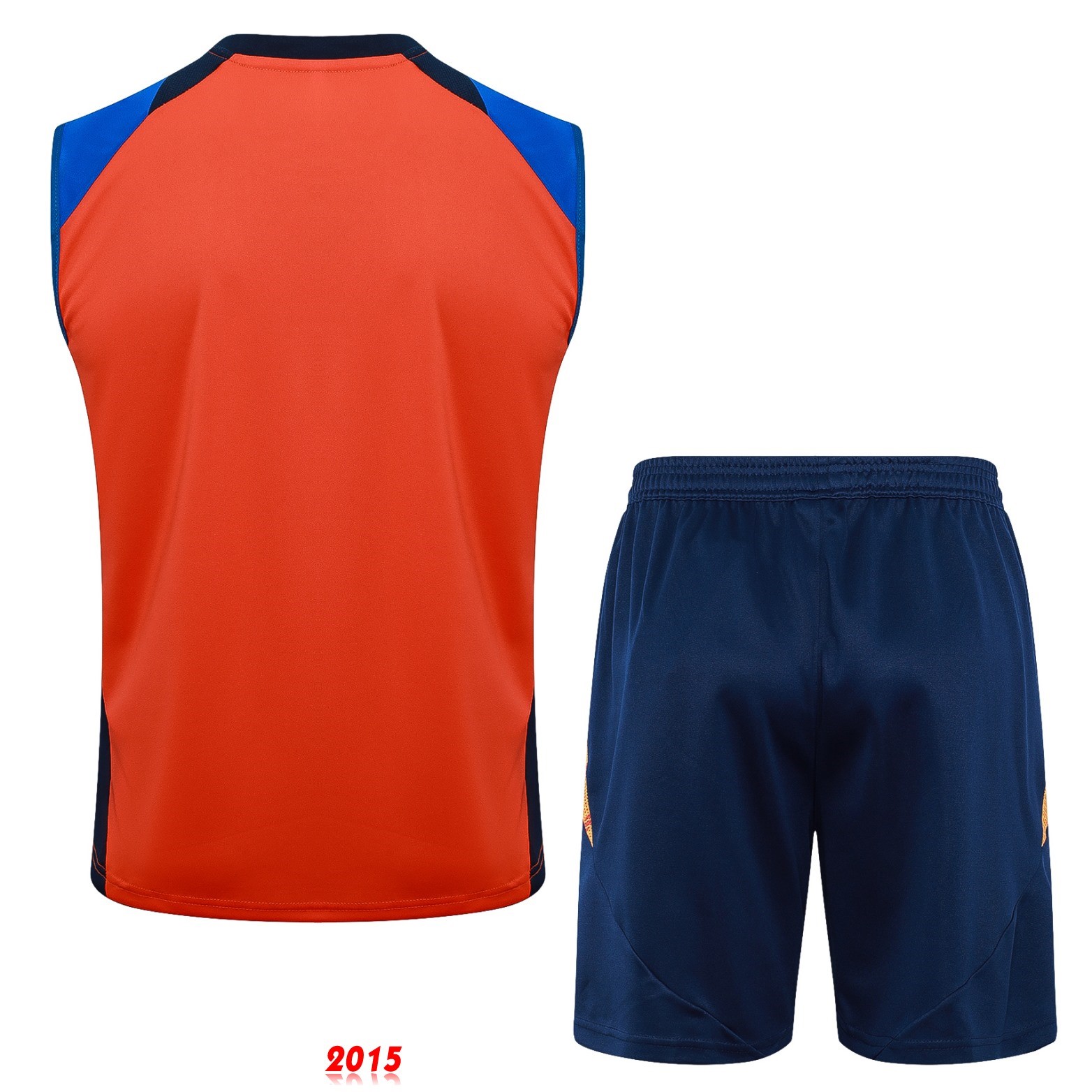 Maillot De Foot Entrainement Sans Manches Ensemble Complet Juventus 24/25 Orange Bleu