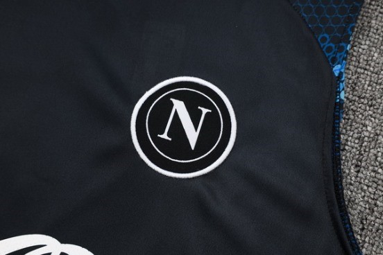 Maillot De Foot Entrainement Sans Manches Ensemble Complet Napoli 24/25 Bleu Noir