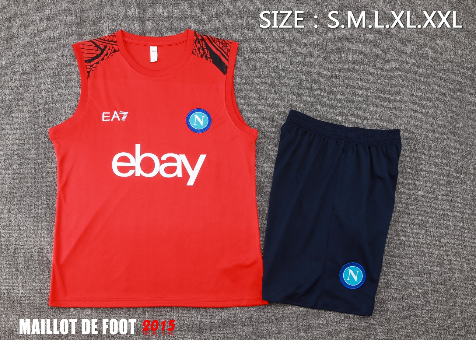 Maillot De Foot Entrainement Sans Manches Ensemble Complet Napoli 24/25 Rojo I Bleu