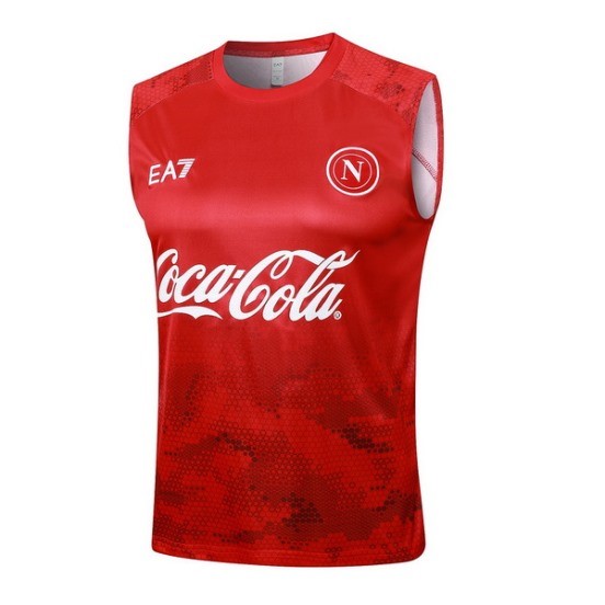 Maillot De Foot Entrainement Sans Manches Napoli 24/25 Rojo Blanc