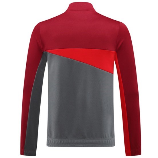 Maillot De Foot Ropa Deportiva Con Cremallera Larga AC Milan 24/25 Rojo Gris