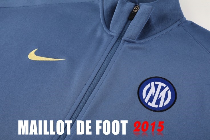 Maillot De Foot Ropa Deportiva Con Cremallera Larga Inter Milan 24/25 Gris Bleu