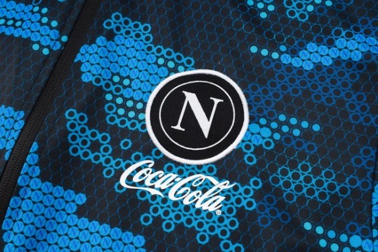 Maillot De Foot Ropa Deportiva Con Cremallera Larga Napoli 24/25 Bleu Noir