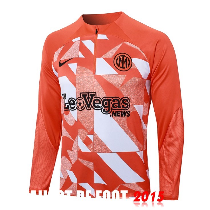 Maillot De Foot Sudadera Entrainement Inter Milan 24/25 Orange Blanc