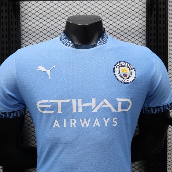 Maillot De Foot Thailande Domicile Maillot Manchester City Joueurs 24/25 Bleu