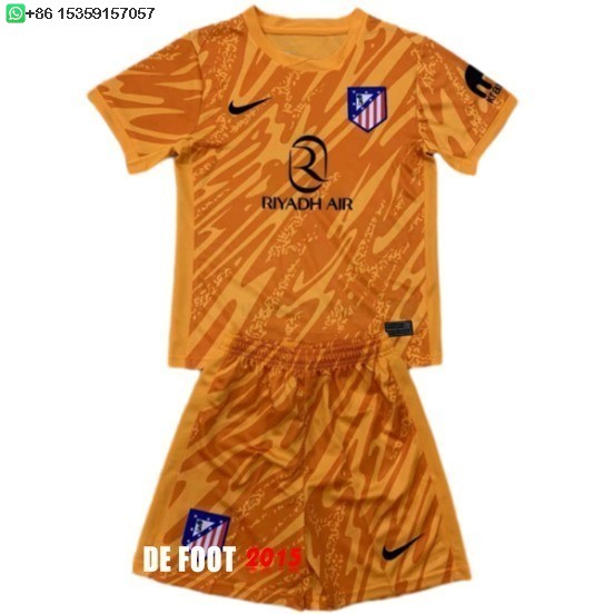 Maillot De Foot Gardien Conjunto De Enfant Atlético Madrid 24/25 Orange