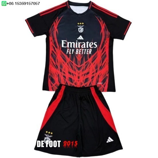 Maillot De Foot Spécial Conjunto De Enfant Benfica 24/25 Noir Rouge
