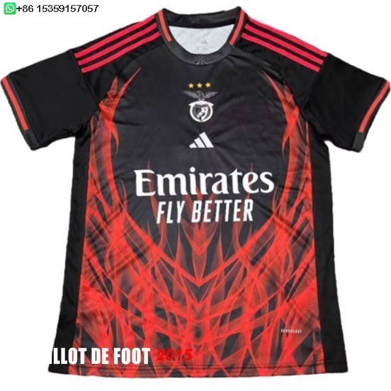 Maillot De Foot Thailande Spécial Maillot Benfica 24/25 Noir Rouge