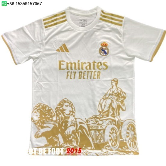 Maillot De Foot Thailande Spécial Maillot Real Madrid 25/26 Blanc Jaune