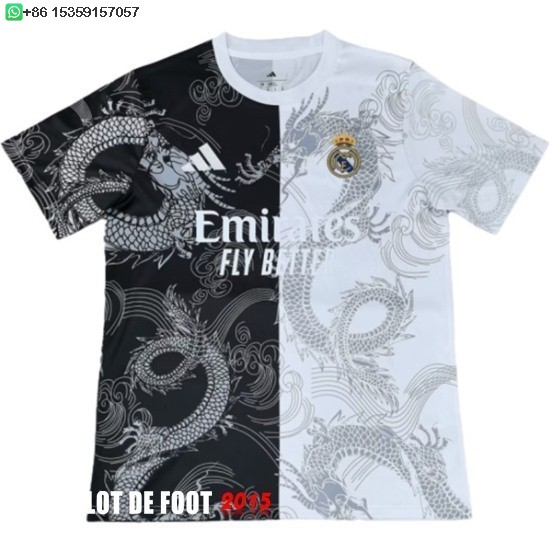 Maillot De Foot Thailande Spécial Maillot Real Madrid 25/26 Noir II Blanc