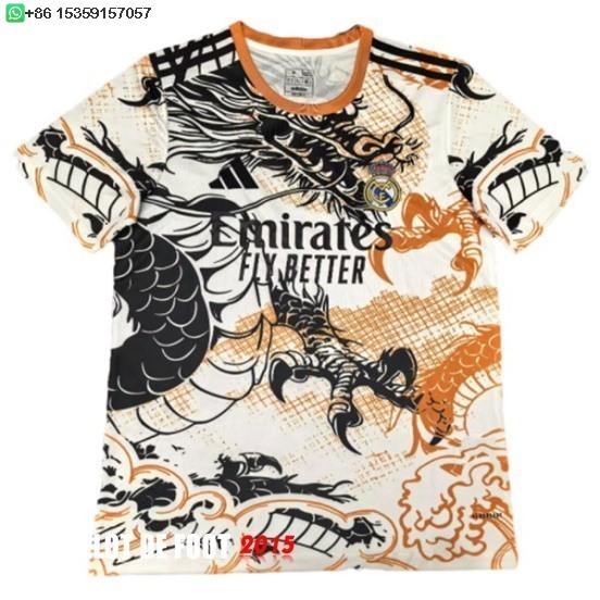 Maillot De Foot Thailande Spécial Maillot Real Madrid 25/26 Noir Orange Blanc
