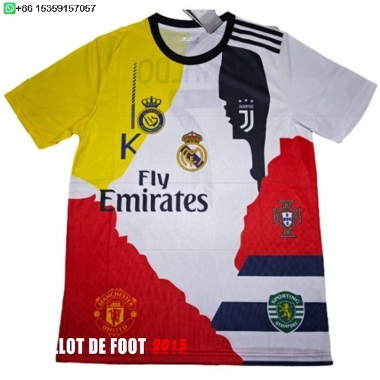 Maillot De Foot Thailande Spécial Ronaldo Maillot Portugal 2025 Blanc Jaune