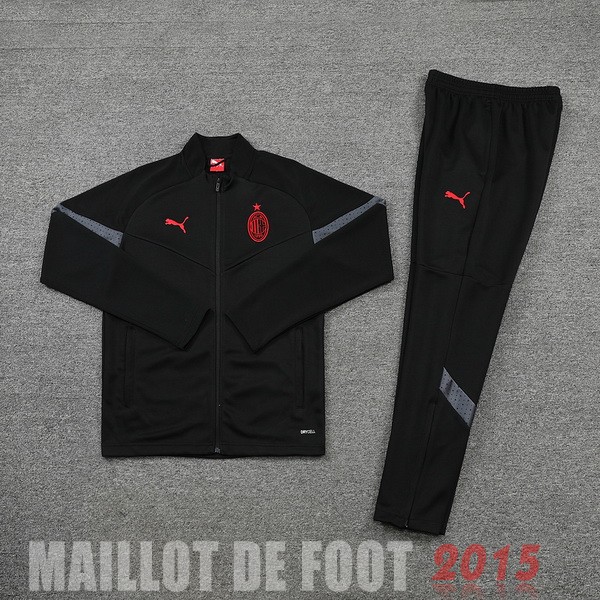 Maillot De Foot Ensemble Complet Ensemble longue fermeture éclair vêtements De Sport AC Milan 22/23 Noir