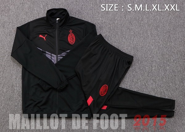 Maillot De Foot Ensemble Complet Ensemble longue fermeture éclair vêtements De Sport AC Milan 22/23 Noir