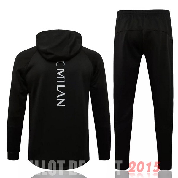 Maillot De Foot Sweat Shirt Capuche AC Milan 2021 2022 Noir Rouge