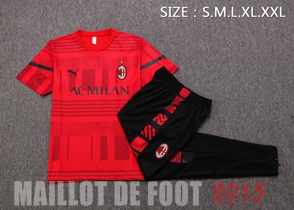 Maillot De Foot Entrainement Ensemble Complet AC Milan 22/23 Rouge I Noir
