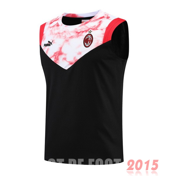 Maillot De Foot Entrainement Sans Manches AC Milan 22/23 Noir Rouge