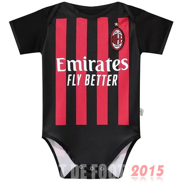 Maillot De Foot Domicile Onesies Enfant AC Milan 22/23 Rouge Noir