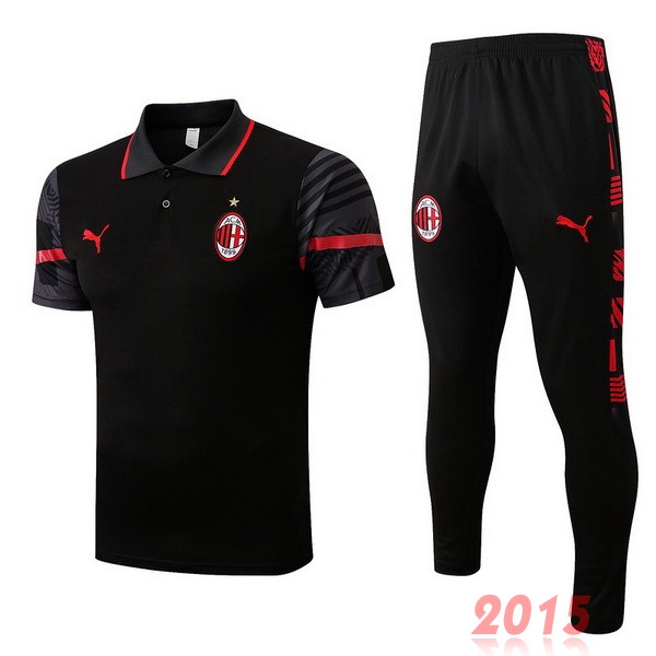 Maillot De Foot Ensemble Complet Polo AC Milan 22/23 Noir Rouge