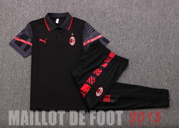 Maillot De Foot Ensemble Complet Polo AC Milan 22/23 Noir Rouge
