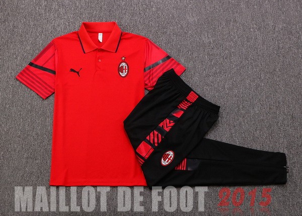 Maillot De Foot Ensemble Complet Polo AC Milan 22/23 Rouge Noir