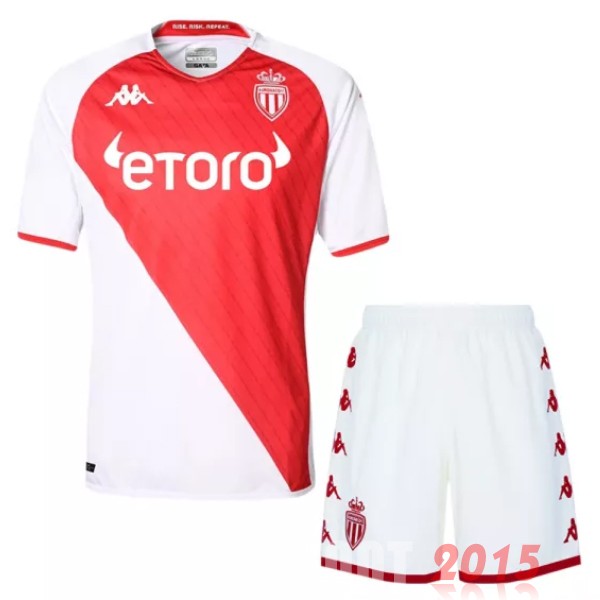 Maillot De Foot Domicile Conjunto De Enfant AS Monaco 22/23 Blanc Rouge