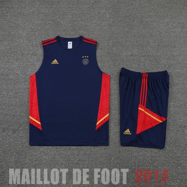 Maillot De Foot Entrainement Sans Manches Ensemble Complet Ajax 22/23 Bleu Rouge